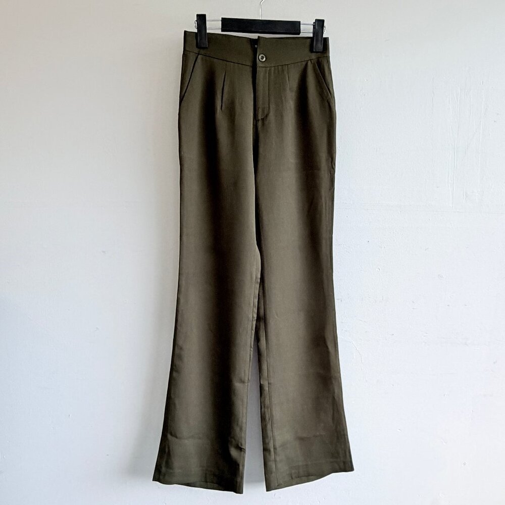 Jousse Paris Dark Khaki Green High-Waist Trousers